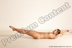 Nude Gymnastic poses Woman White Moving poses Athletic medium brown Dynamic poses Pinup